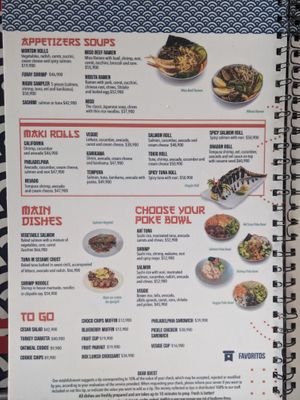 Menu at BOG - Sushi Tequila in Bogota