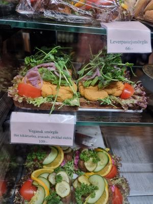 Sandwich display at Konditori Lyran in Stockholm