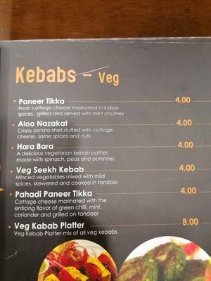 Vegetarian Kebabs at 7 Spices Restaurant in Aqaba