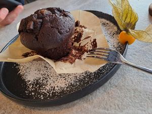 Triple Chocolat Muffin at greenhouse Café & PopUp in Esslingen