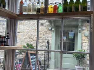 Peeking outside  at Nutmeg + Thyme in Burford