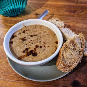 Celeriac and Hazelnut Soup at Nutmeg + Thyme in Burford