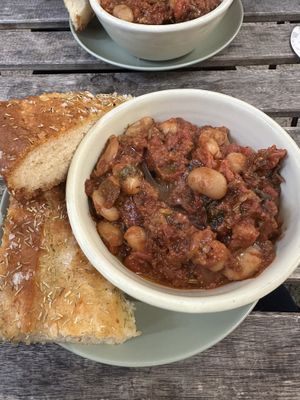 Aubergine and Sicilian stew   at Nutmeg + Thyme in Burford