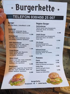 Menu. at Burgerkette in Berlin