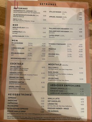 Menu - drinks #Veganuary at Virtuous Pie in Cologne