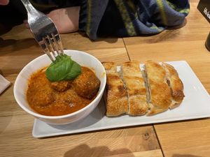 Amazing vegan meatballs  at Virtuous Pie in Cologne