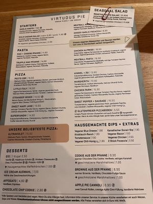 Menue   at Virtuous Pie in Cologne