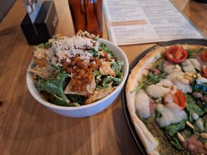 Salad next time without mock meat at Virtuous Pie in Cologne