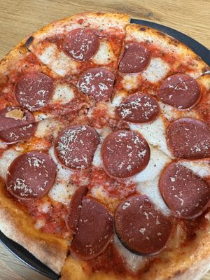 Salami Pizza   at Virtuous Pie in Cologne