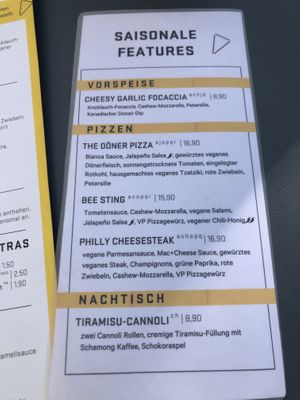 Menu   at Virtuous Pie in Cologne