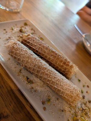 Lemon pistachio cannelloni at Virtuous Pie in Cologne