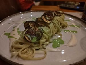 Linguine alla NoRano at L'Aia in Mezzana