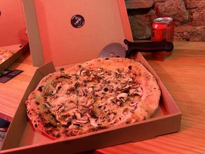 Funghi pizza  at El Vato Loco in Barcelona