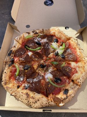 Salami pizza 🍕   at El Vato Loco in Barcelona