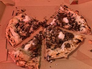 Funghi pizza  at El Vato Loco in Barcelona