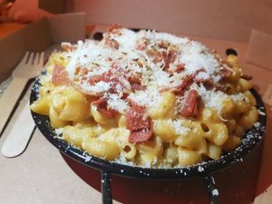 Mac and cheese (amazing) at El Vato Loco in Barcelona