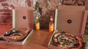 Left: calzone, right: supreme at El Vato Loco in Barcelona