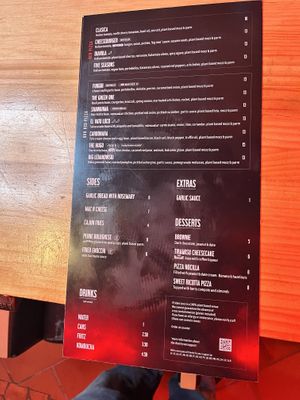 Menu  at El Vato Loco in Barcelona