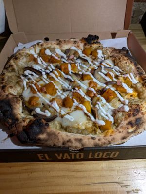 Baba ganoush pizza at El Vato Loco in Barcelona