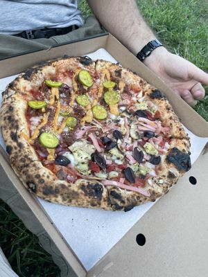 Half cheeseburger (recommended!) / Half five seasons  at El Vato Loco in Barcelona