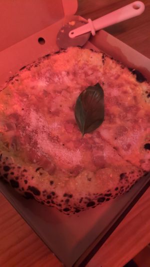 Carbonara Pizza at El Vato Loco in Barcelona