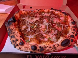 Mexican pizza at El Vato Loco in Barcelona