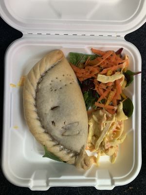 Vegan underdone pasty  at The Glass Box in Clevedon