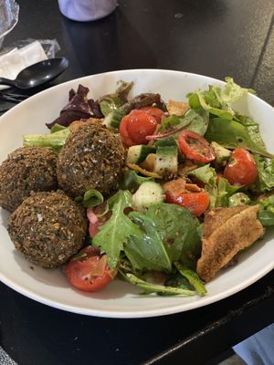 Fatoush salad with Falafel  at Yasmine in Washington