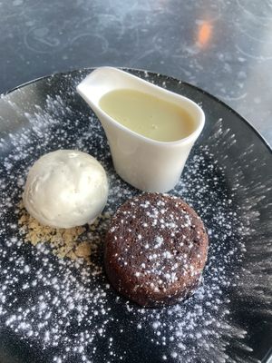 Sticky toffee pudding with vanilla ice creamm  at The Pier in Harwich