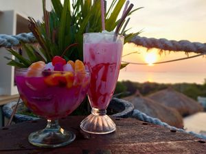 Drinks at sunset  at The Happinezz Hills Karimunjawa in 