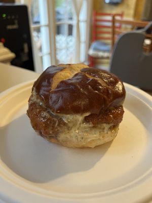 Their pretzel buns are delicious!  at Blu Tee Spoon in Raleigh