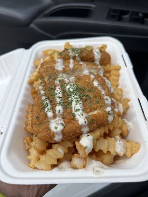 Honee Garlic Chick’n & Fries  at Blu Tee Spoon in Raleigh