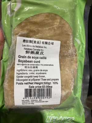 Frozen tofu delicious sliced thin in stir fry  at Nelakee Vegetarian Food in Scarborough