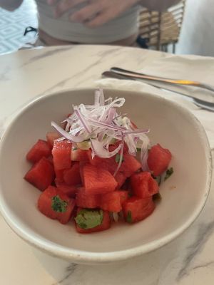 VEGAN watermelon ceviche  at Muchos in Boracay