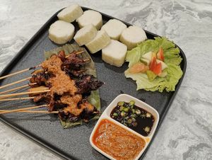 Lontong sate. I love this at Muso Art Cafe in Batam