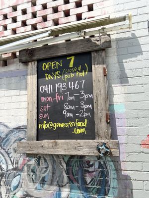   at The Generator Urban Eatery in Coburg North