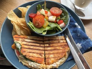 Flatbread sandwich and side salad   at The Highland Weigh in Nairn