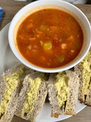 Soup and chickpea sandwiches   at The Highland Weigh in Nairn