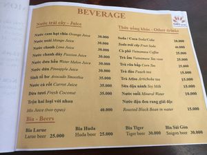 Menú   at Chay Corner  in Hoi An