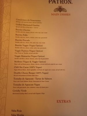 Menu at Wallen in Brussels
