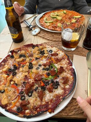 Pizzas veganas at Pizza Natura in Madrid