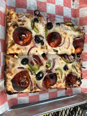 Deep dish vegan pizzaa  at Ollie's Madison in Fitchburg