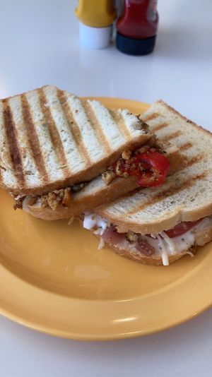 Tofu toastie  at devil's lettuce in Richmond