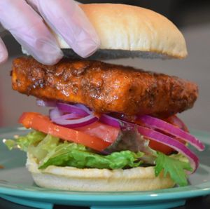Blazin' Buffalo Tofu sandwich at devil's lettuce in Richmond
