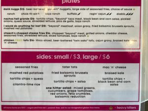 Menu: plates and sides at devil's lettuce in Richmond