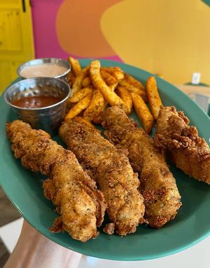 vegan chicken fries at devil's lettuce in Richmond