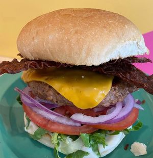 vegan bacon cheeseburger at devil's lettuce in Richmond