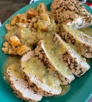 Vegan Herb Roasted Chicken with Apple Sage Stuffing at devil's lettuce in Richmond