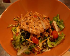 spicy southwest salad (vegan grilled chicken) at devil's lettuce in Richmond