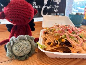 nachos hell grande (to go) at devil's lettuce in Richmond